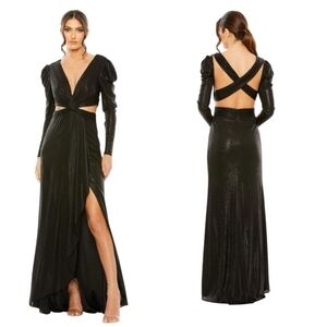 Sophisticated Long Sleeve Black Dress